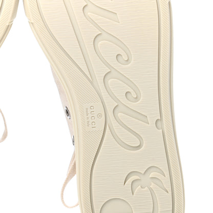 Gucci Washed Cotton GG Monogram Calfskin Womens Low Top Sneakers 36.5 White Mystic White Great White 6 of 10