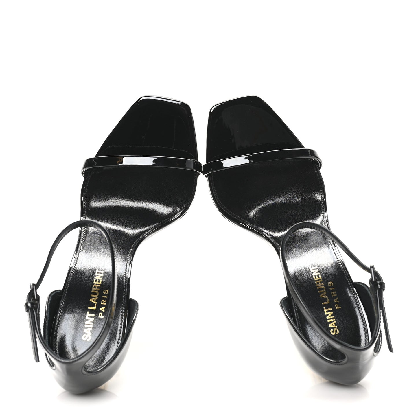 Patent Calfskin Opyum 110 Sandals 37 Black Gold