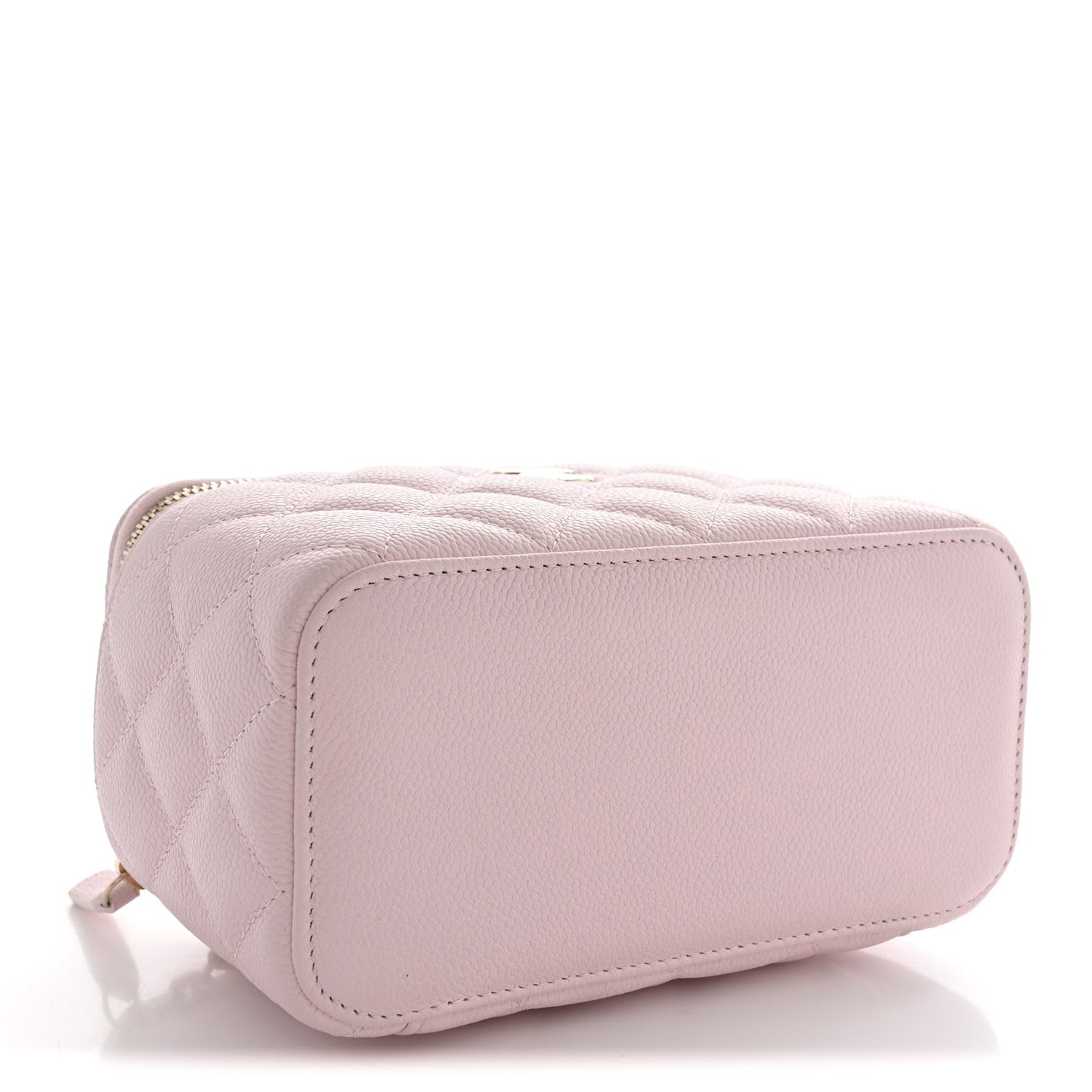 Caviar Quilted Small Tiny CC Vanity Case With Chain Light Pink