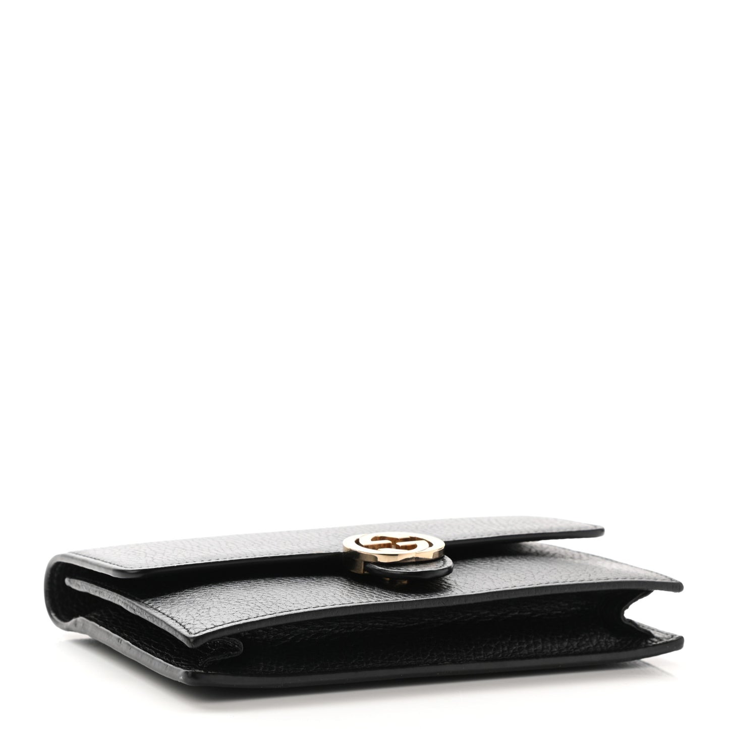 Dollar Calfskin Interlocking G Chain Wallet Black