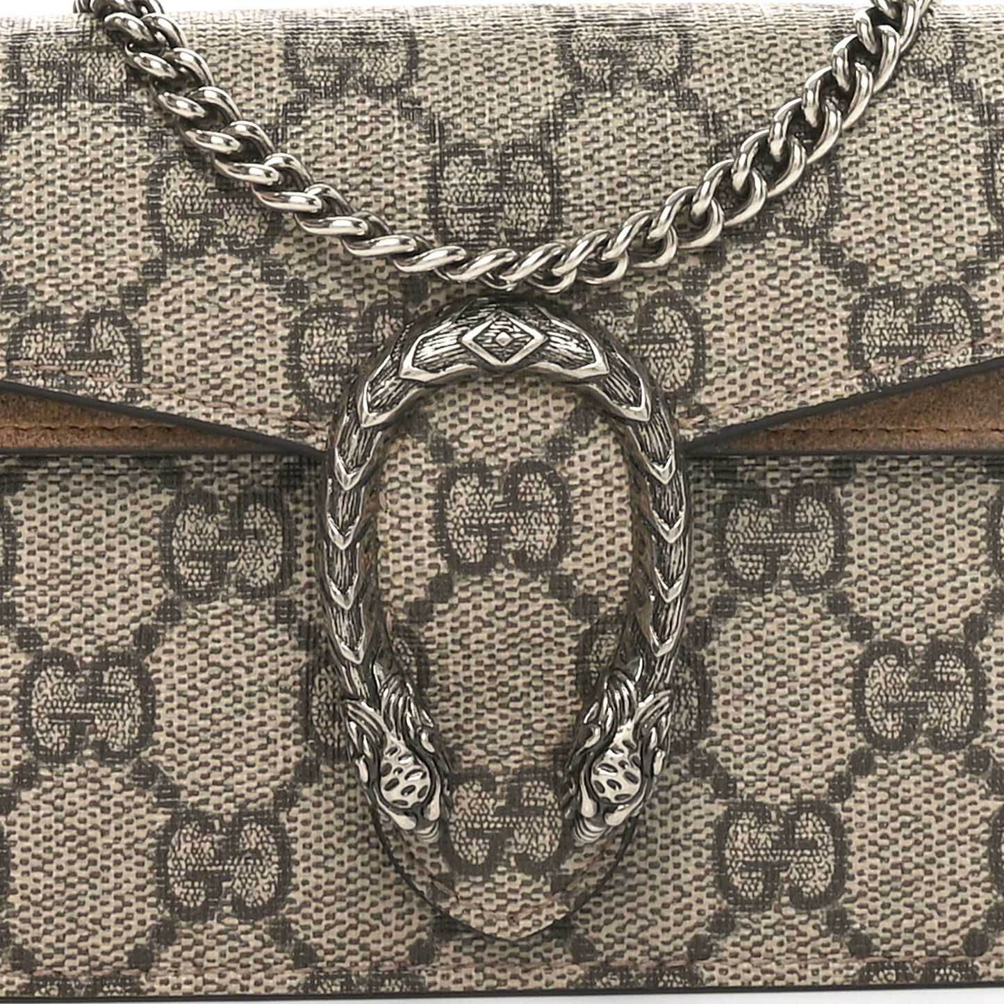 GG Supreme Monogram Super Mini Dionysus Shoulder Bag Taupe
