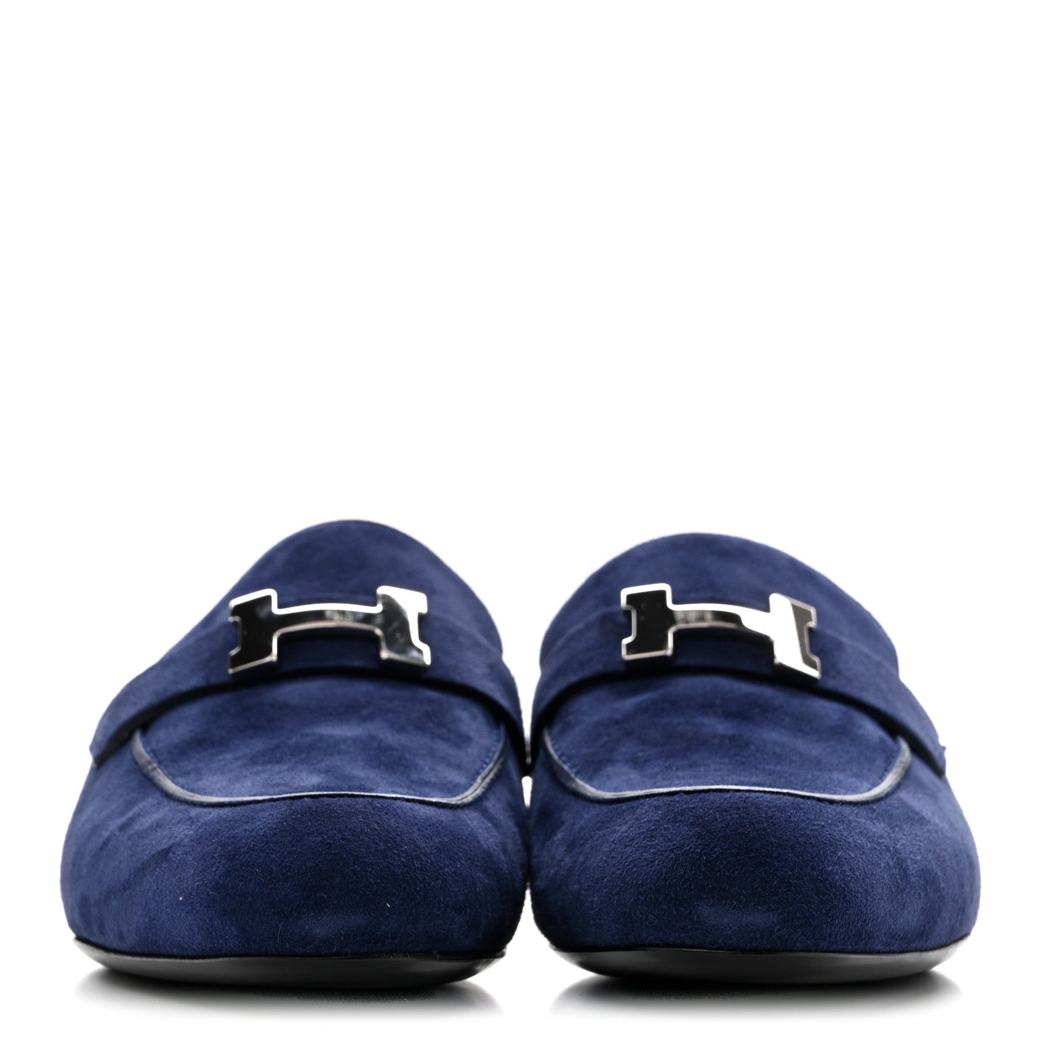 Hermes Suede Goatskin Trocadero Mule 38.5 Bleu Diplomatique 3 of 11