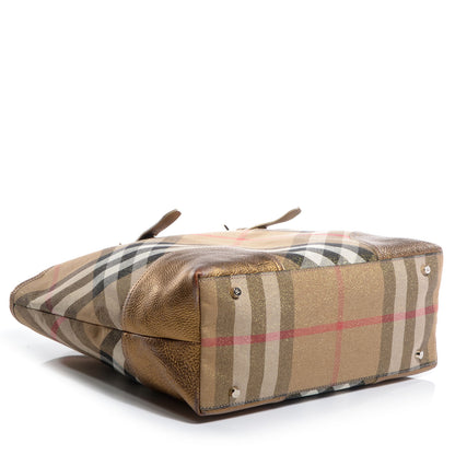 Burberry Shimmer Check Byron Tote Gold 4 of 10