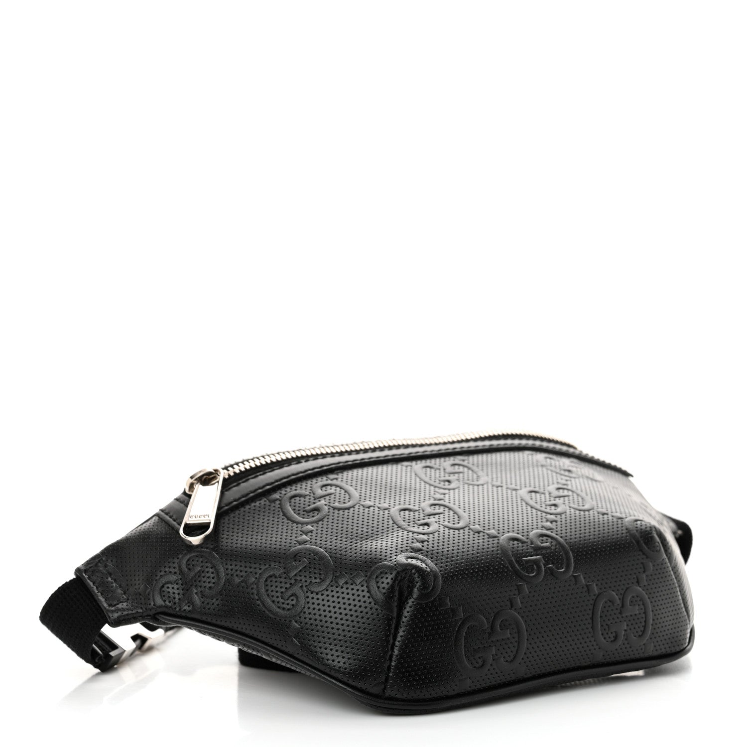 Gucci Calfskin GG Tennis Embossed Belt Bag Black 4 of 12