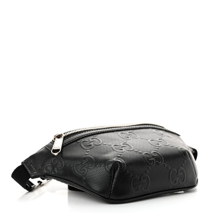 Gucci Calfskin GG Tennis Embossed Belt Bag Black 4 of 12
