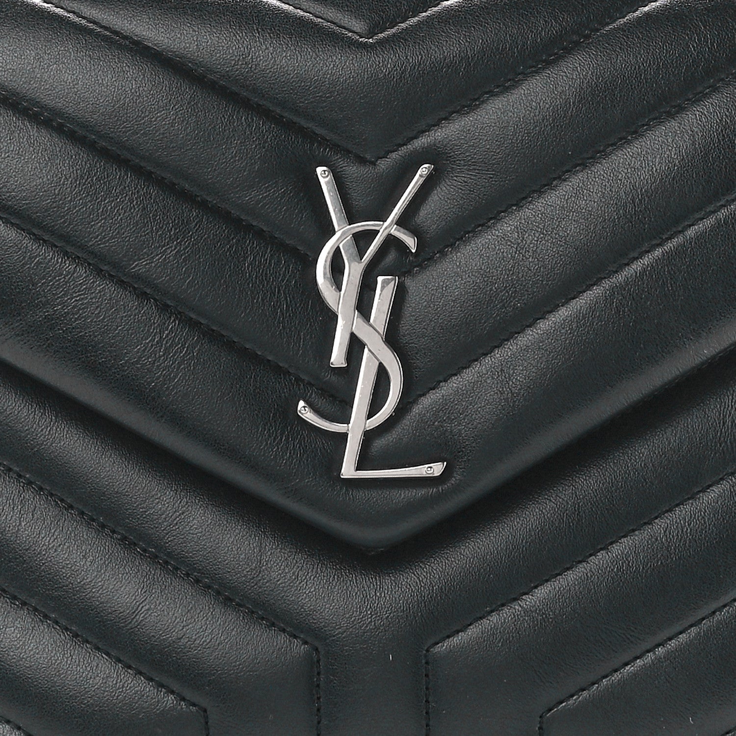 Saint Laurent Calfskin Y Quilted Monogram Medium Loulou Chain Satchel Black 10 of 13