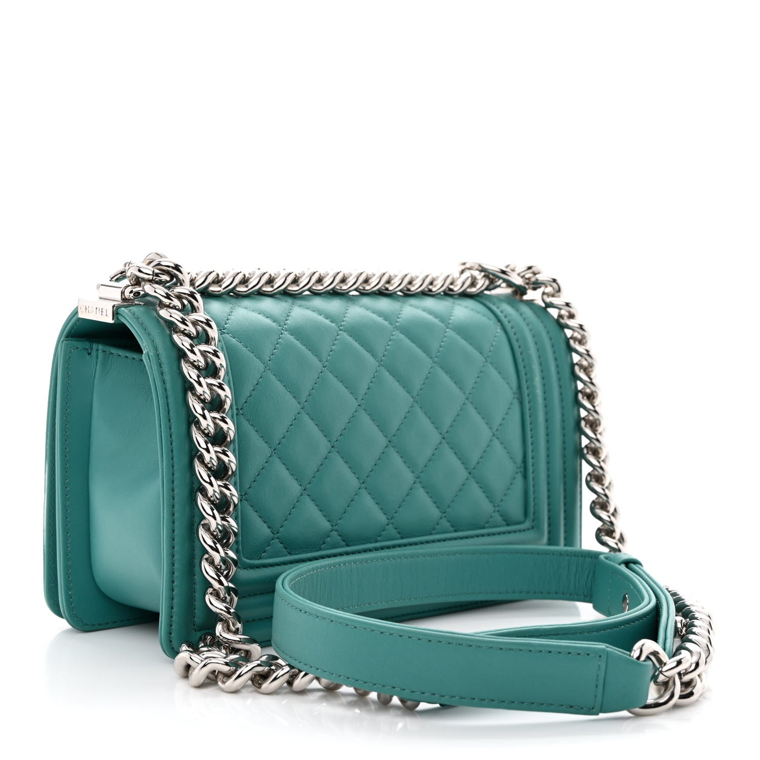 Chanel Calfskin Quilted Small Boy Flap Turquoise 3 of 14