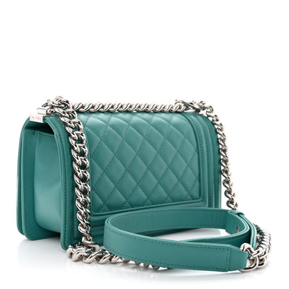 Chanel Calfskin Quilted Small Boy Flap Turquoise 3 of 14