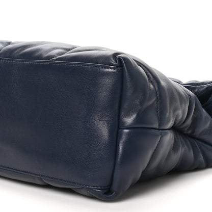 Saint Laurent Lambskin Quilted Medium Loulou Puffer Monogram Chain Satchel Deep Marine 10 of 10