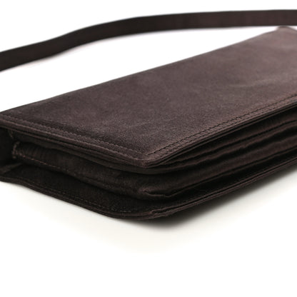 Prada Satin Flap Clutch Bag Brown 9 of 12