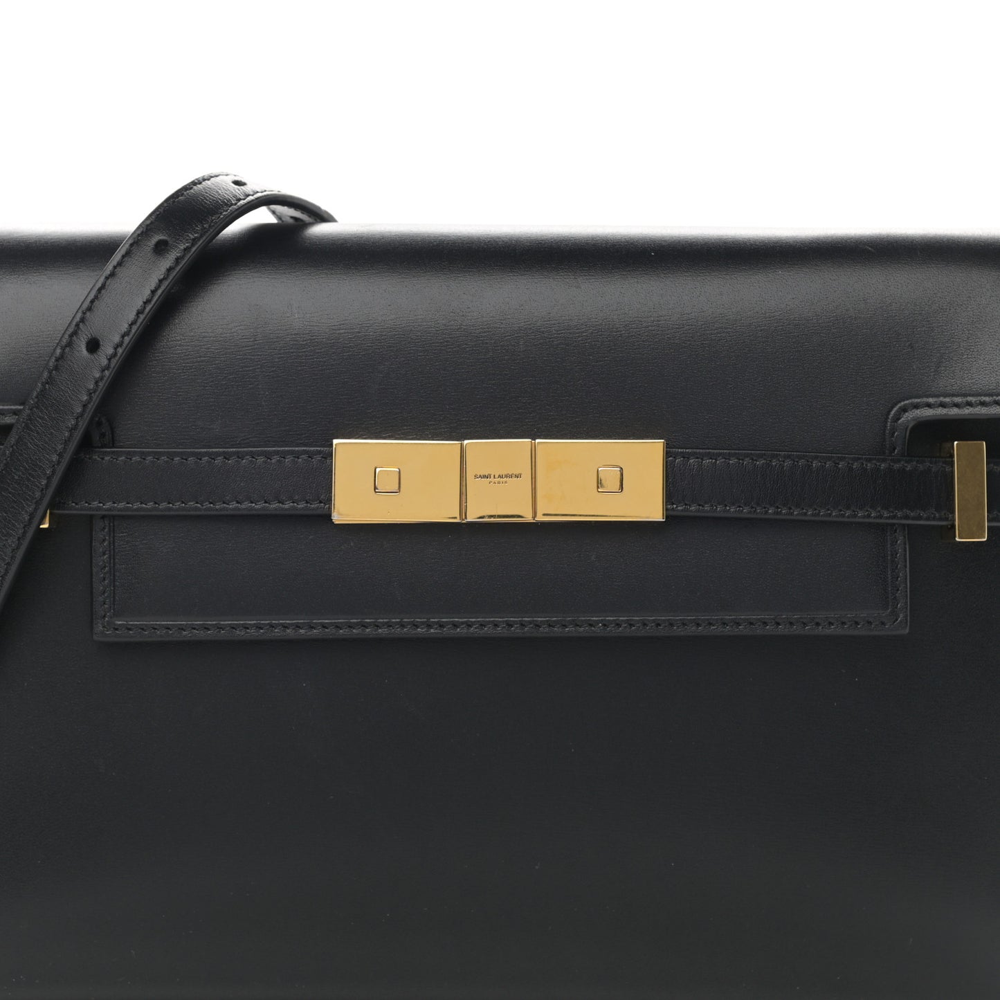 Smooth Calfskin Manhattan Shoulder Bag Black