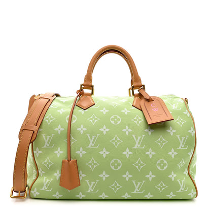 Louis Vuitton Calfskin Monogram Speedy P9 Bandouliere 40 Frozen Lime 1 of 12