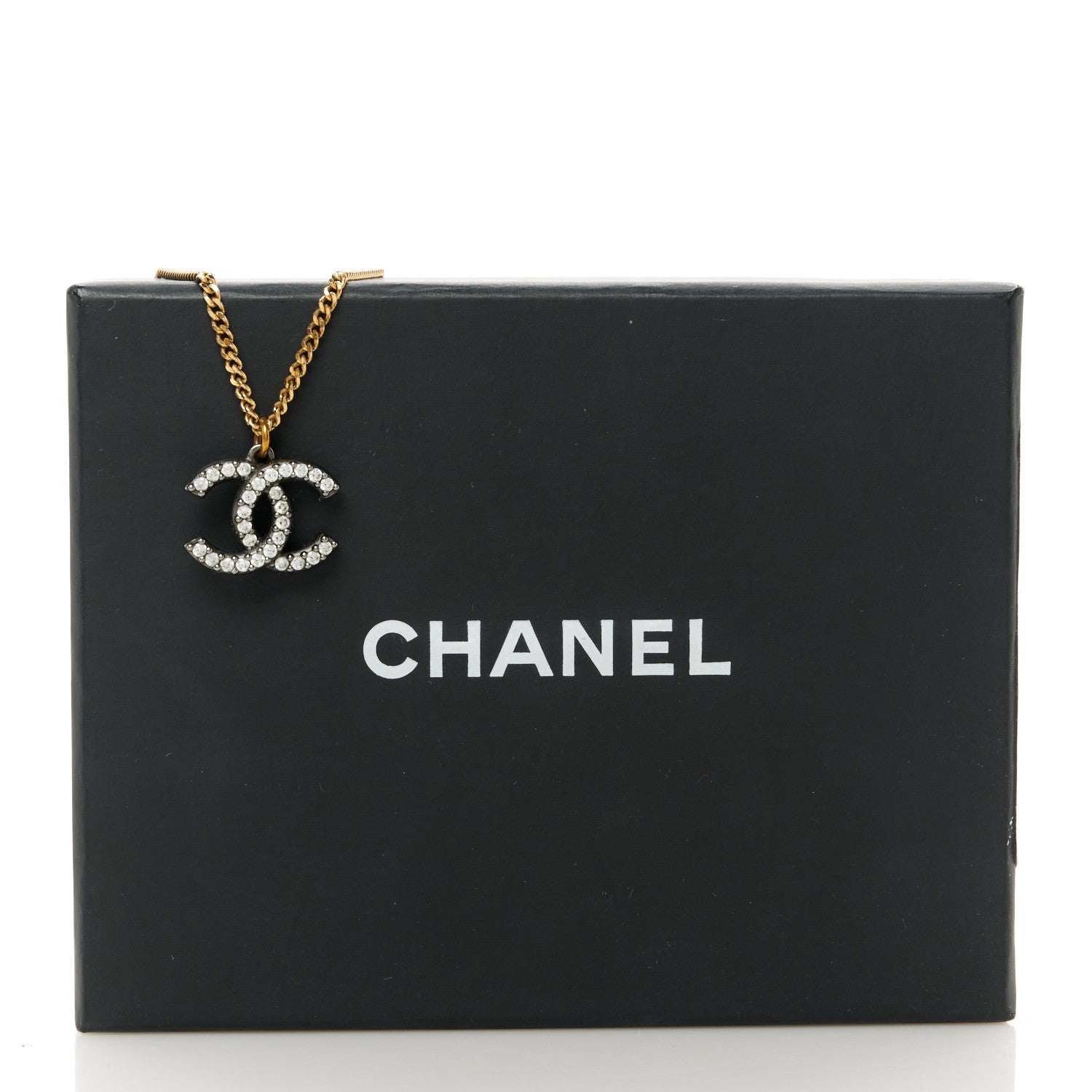 Chanel Crystal Lock Symbols CC Necklace Gold Ruthenium 5 of 5