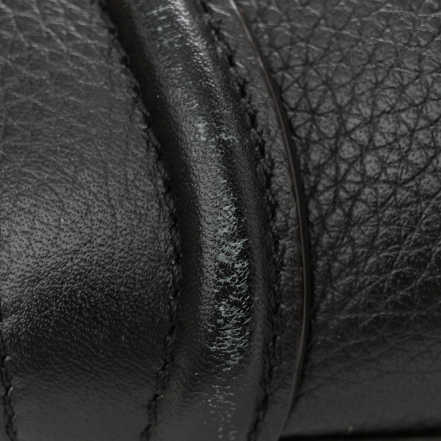 Drummed Calfskin Nano Luggage Black