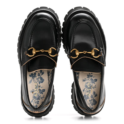 Gucci Cordovan Lux Womens Harald Horsebit 25mm Platform Loafers 36 Black 2 of 10