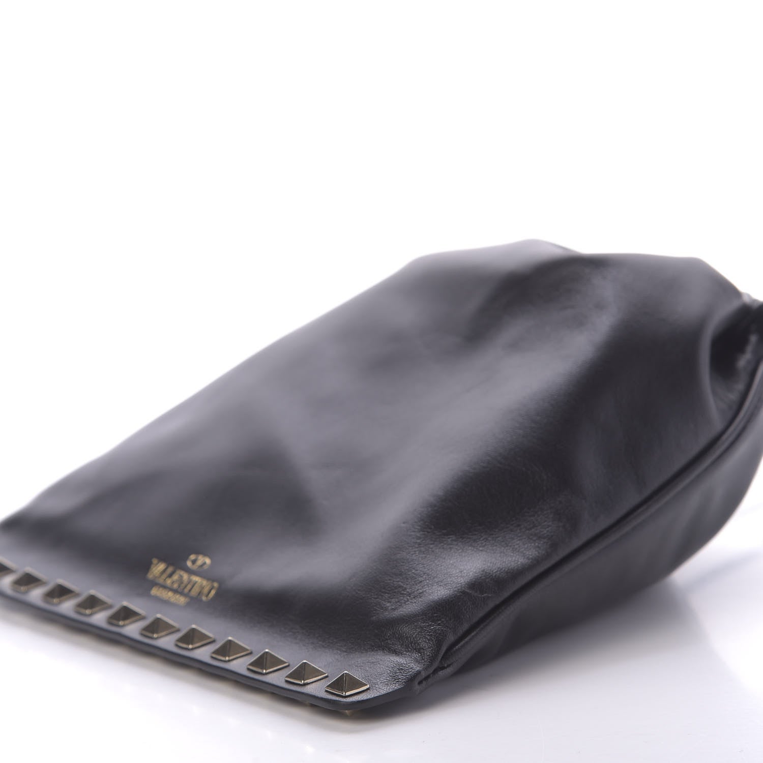 Valentino Garavani Calfskin Rockstud Drawstring Pouch Black 7 of 9