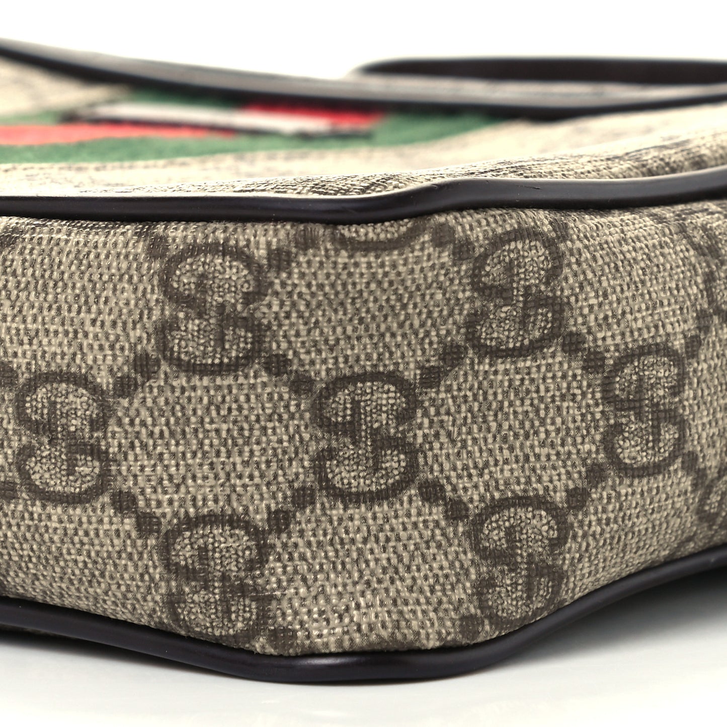 GG Supreme Monogram Canvas Web Shoulder Bag Brown
