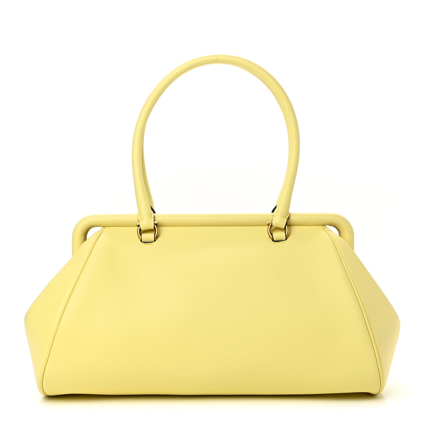Calfskin Frame Satchel Technicolor Yellow