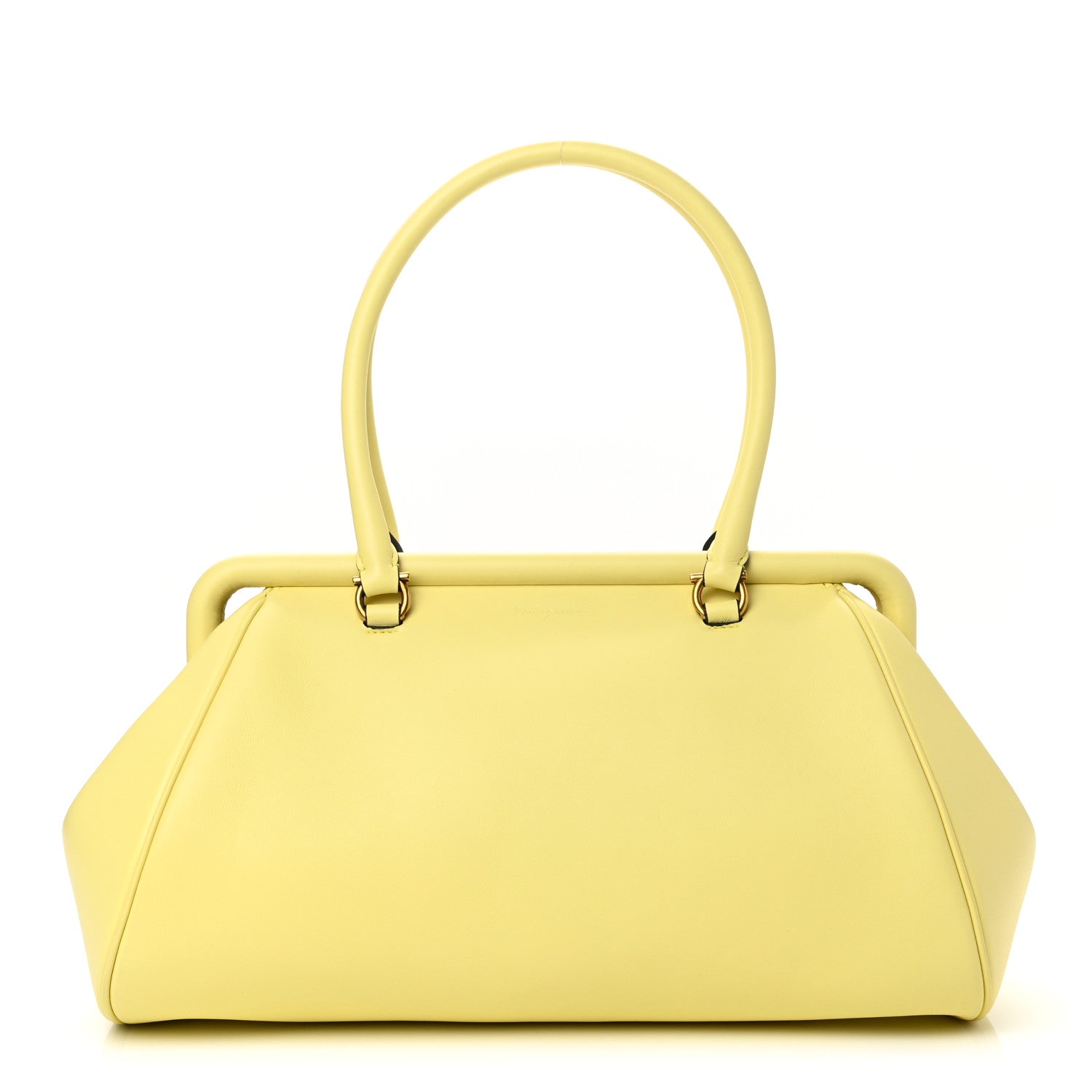 Salvatore Ferragamo Calfskin Frame Satchel Technicolor Yellow 1 of 10