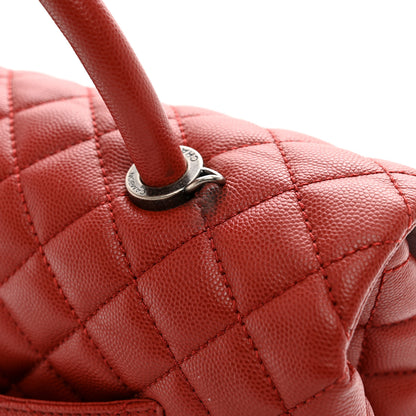 Chanel Caviar Quilted Medium Coco Handle Flap Dark Red 12 of 12