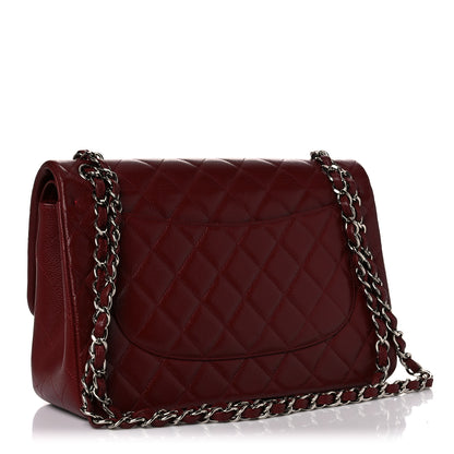 Chanel Caviar Quilted Jumbo Double Flap Dark Red 3 of 10