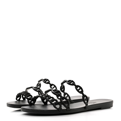 Hermes TPU Rivage Sandals 36 Black 3 of 9