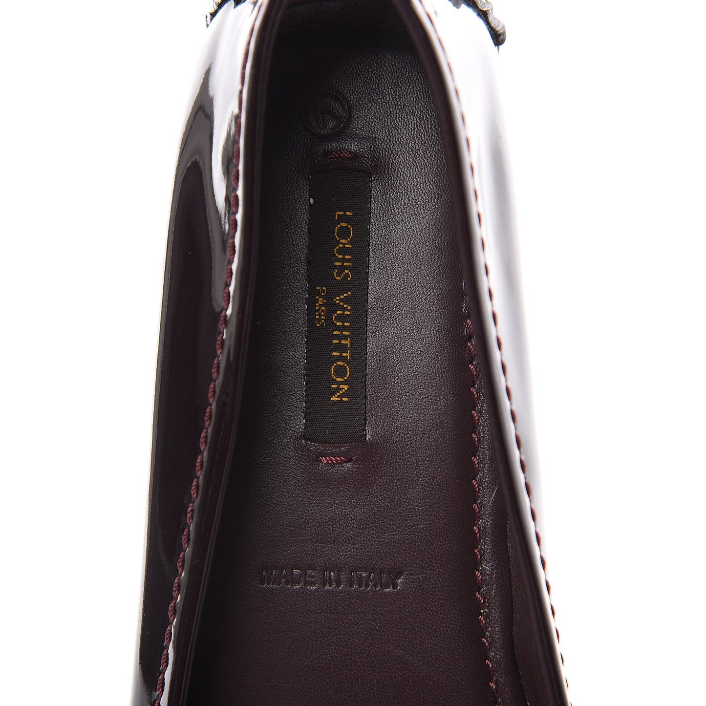 Patent Calfskin Oxford Ballerina Flats 36.5 Amarante