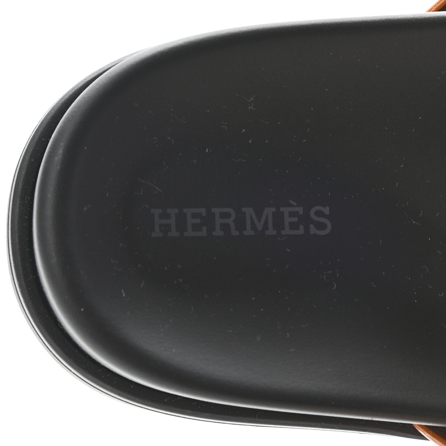 Hermes Calfskin Womens Chypre Sandals 39 Gold 8 of 9