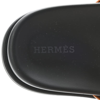 Hermes Calfskin Womens Chypre Sandals 39 Gold 8 of 9