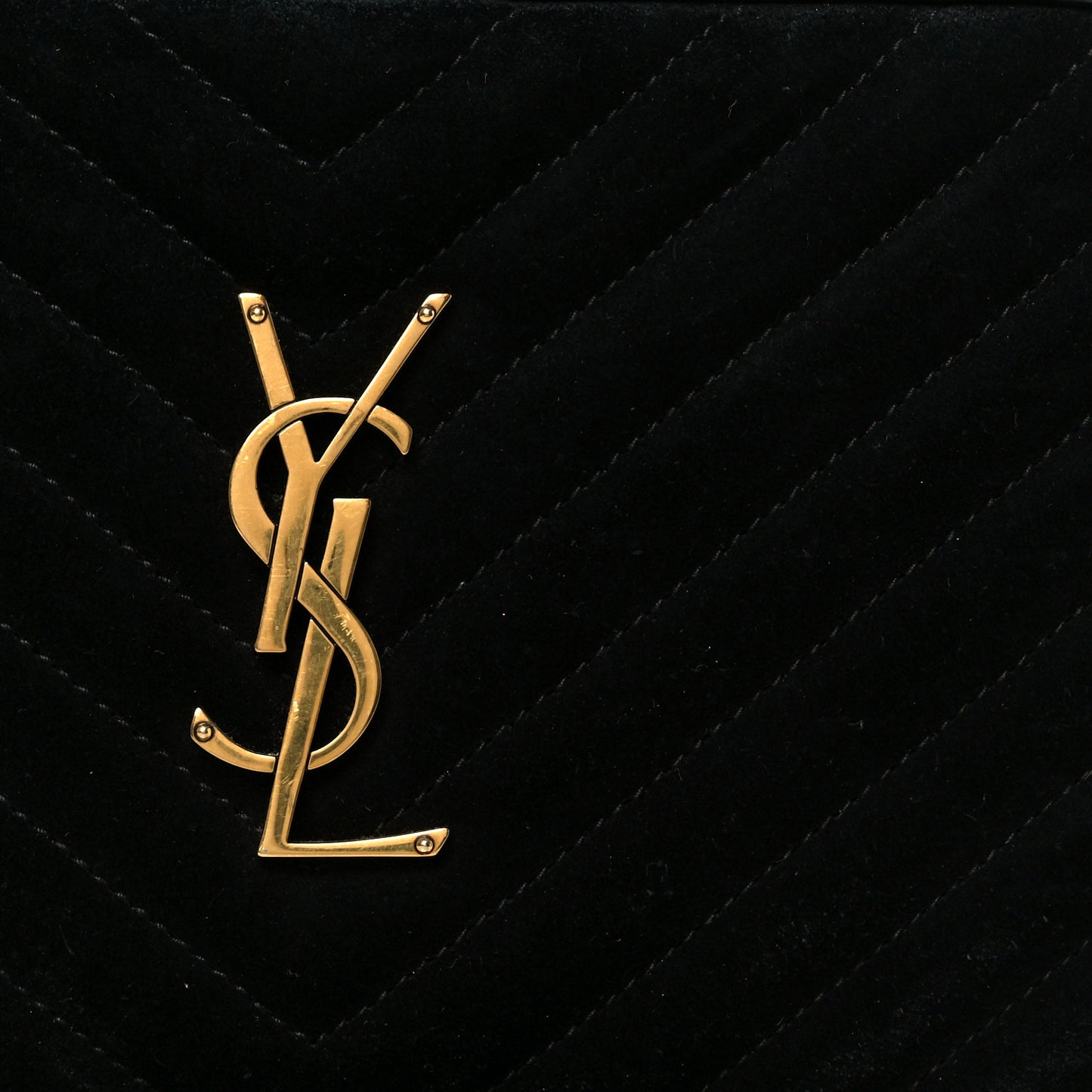 Suede Calfskin Matelasse Monogram Lou Camera Bag Black