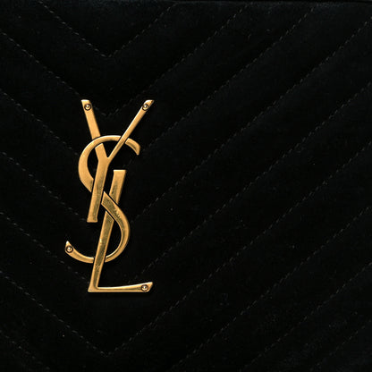 Saint Laurent Suede Calfskin Matelasse Monogram Lou Camera Bag Black 8 of 10