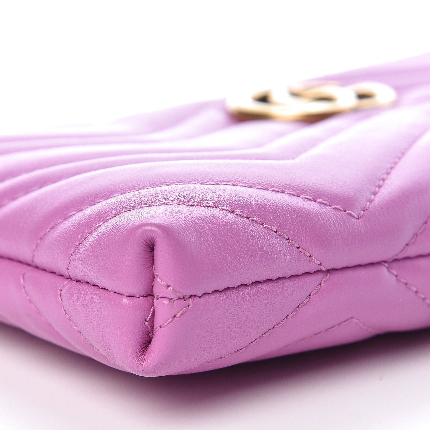 Gucci Calfskin Matelasse Mini GG Marmont Chain Bag Candy Mousse 9 of 11