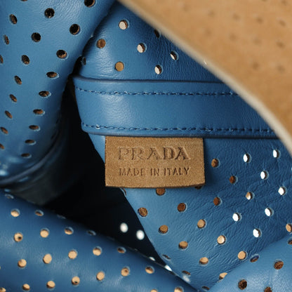 Prada Suede Perforated Tote Cammello 7 of 8