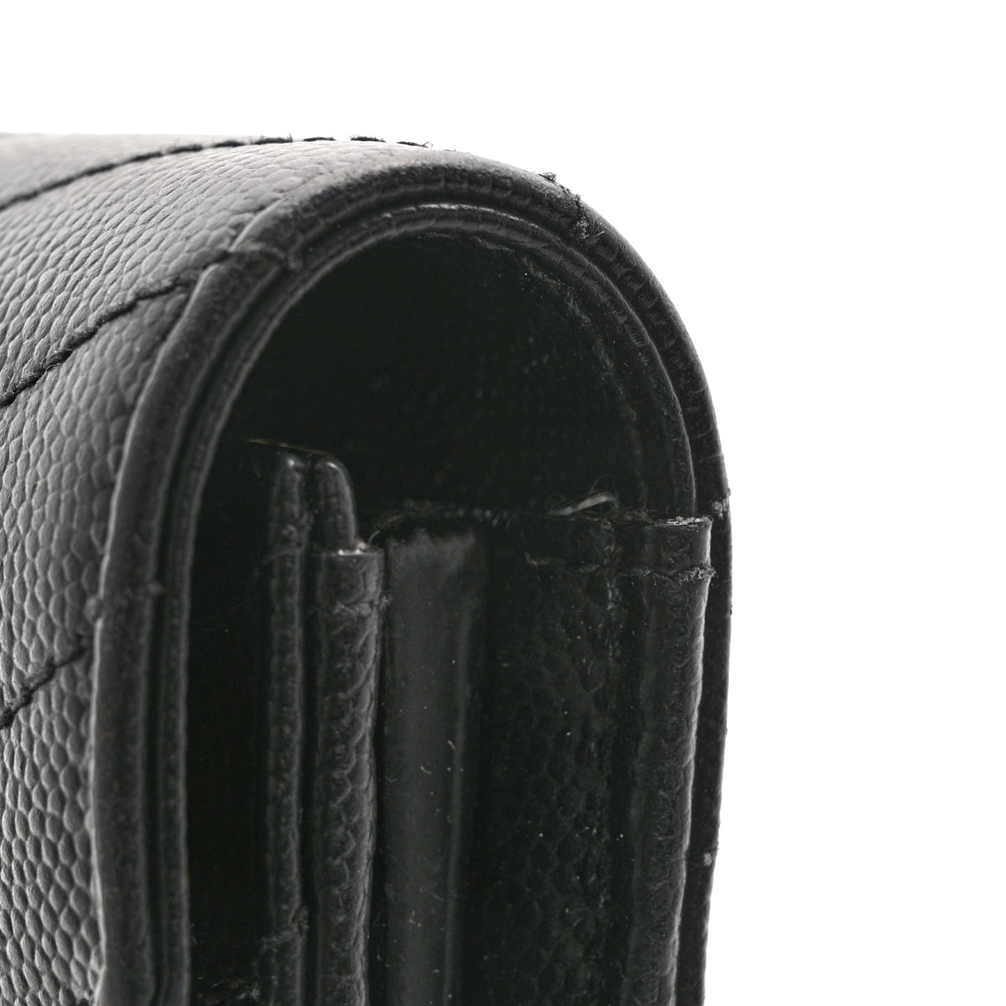 Grain De Poudre Matelasse Chevron Monogram Flap Wallet Black