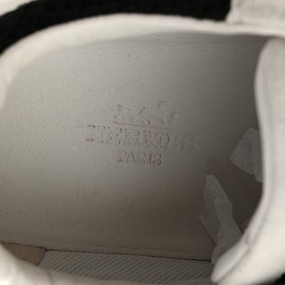 Hermes Air Mesh Suede Goatskin Bouncing Sneakers 35.5 Black White 7 of 9