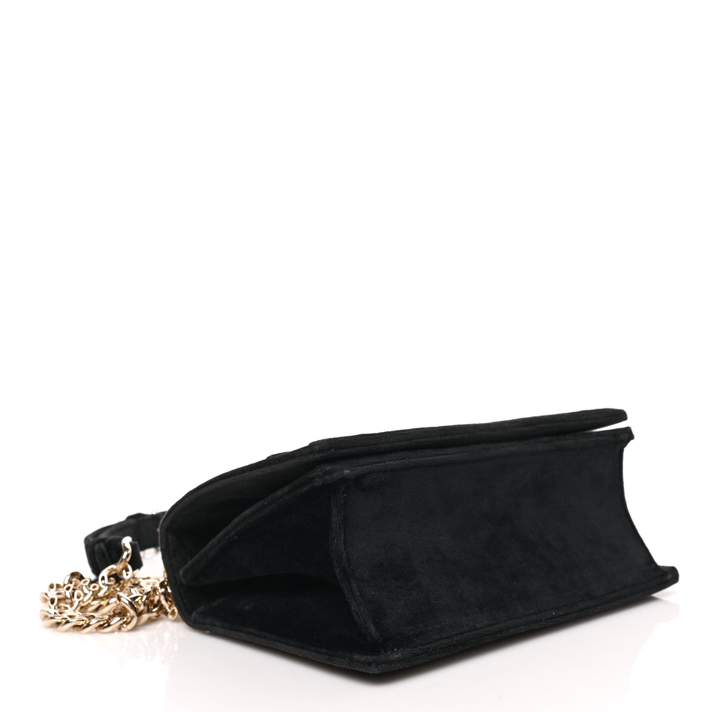 Velvet Medium Diorama Flap Bag Black