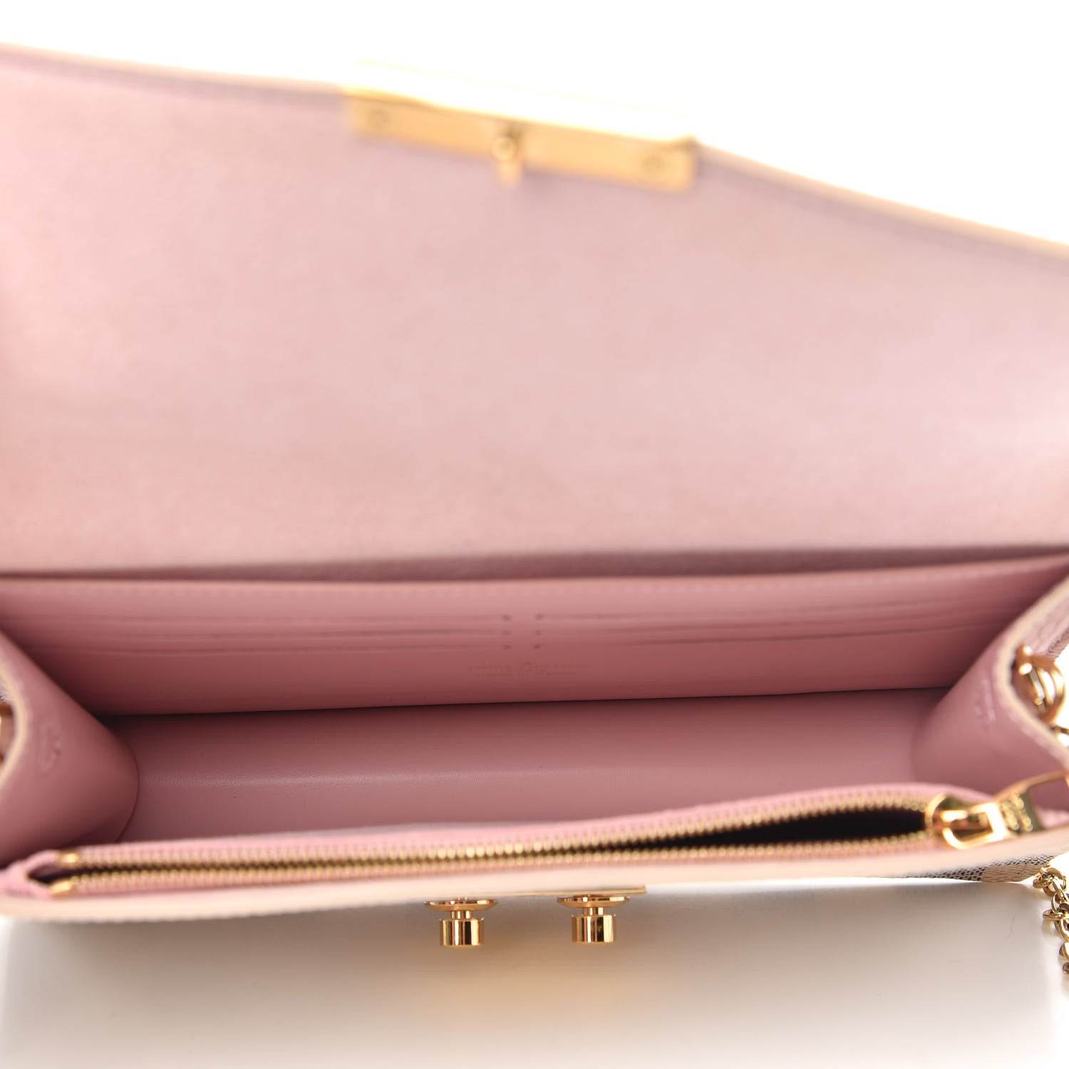 Louis Vuitton Damier Azur Croisette Chain Wallet Rose Ballerine 5 of 9
