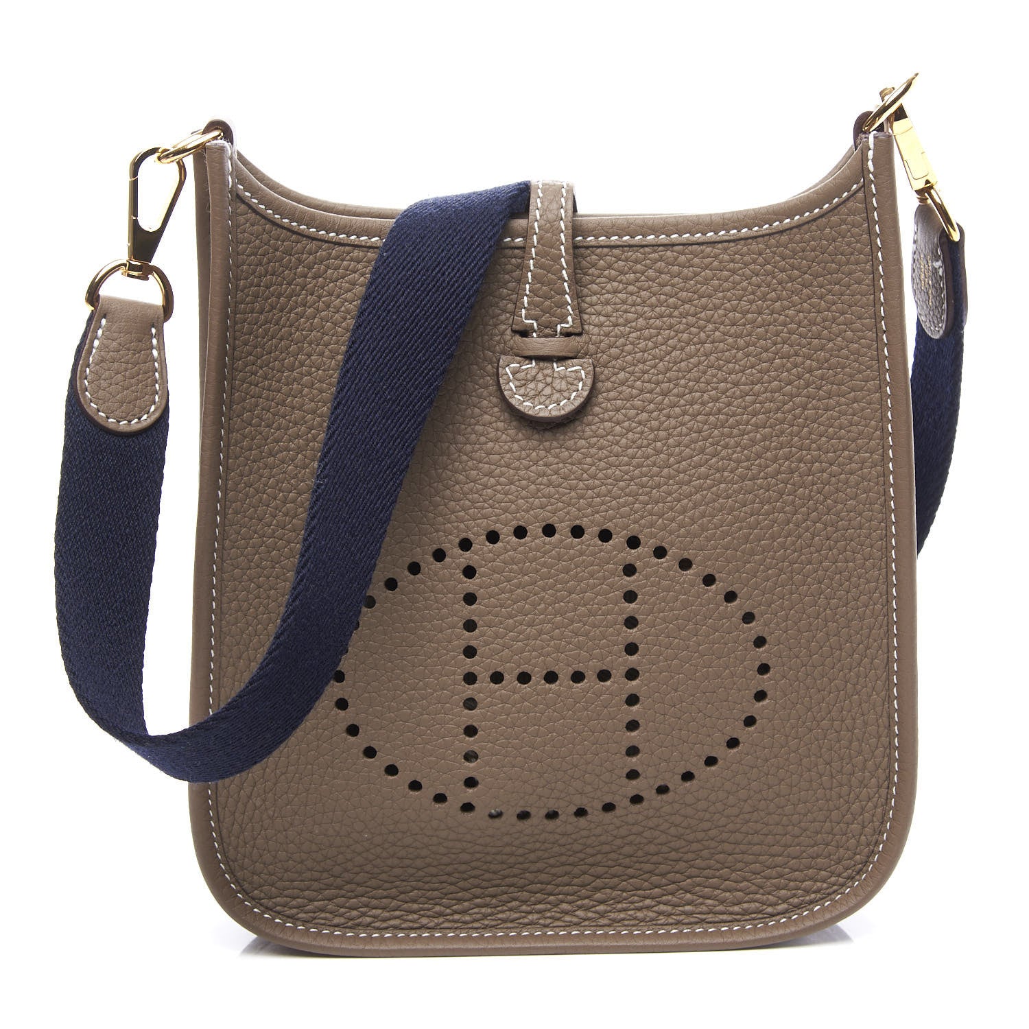 Hermes Taurillon Clemence Amazone Evelyne TPM Etoupe Bleu Indigo 1 of 10