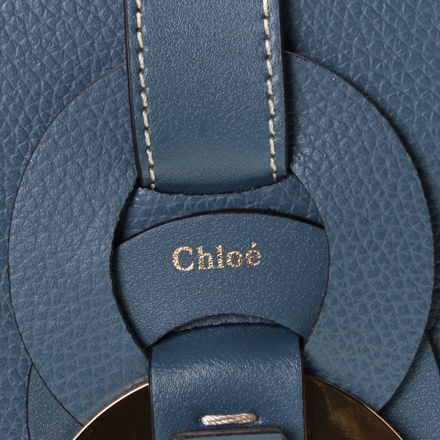 Chloe Grained Calfskin Small Darryl Saddle Crossbody Bag Mirage Blue 10 of 10