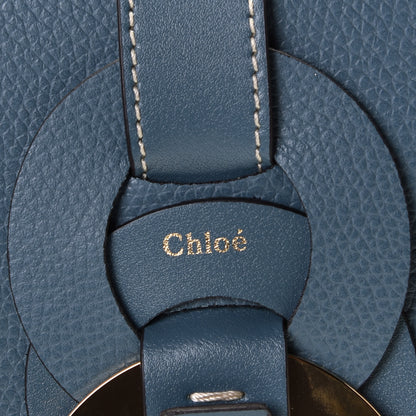Chloe Grained Calfskin Small Darryl Saddle Crossbody Bag Mirage Blue 10 of 10