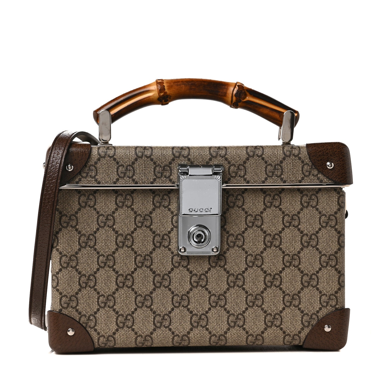 Gucci GG Supreme Monogram Globe-Trotter Beauty Case Brown 1 of 8