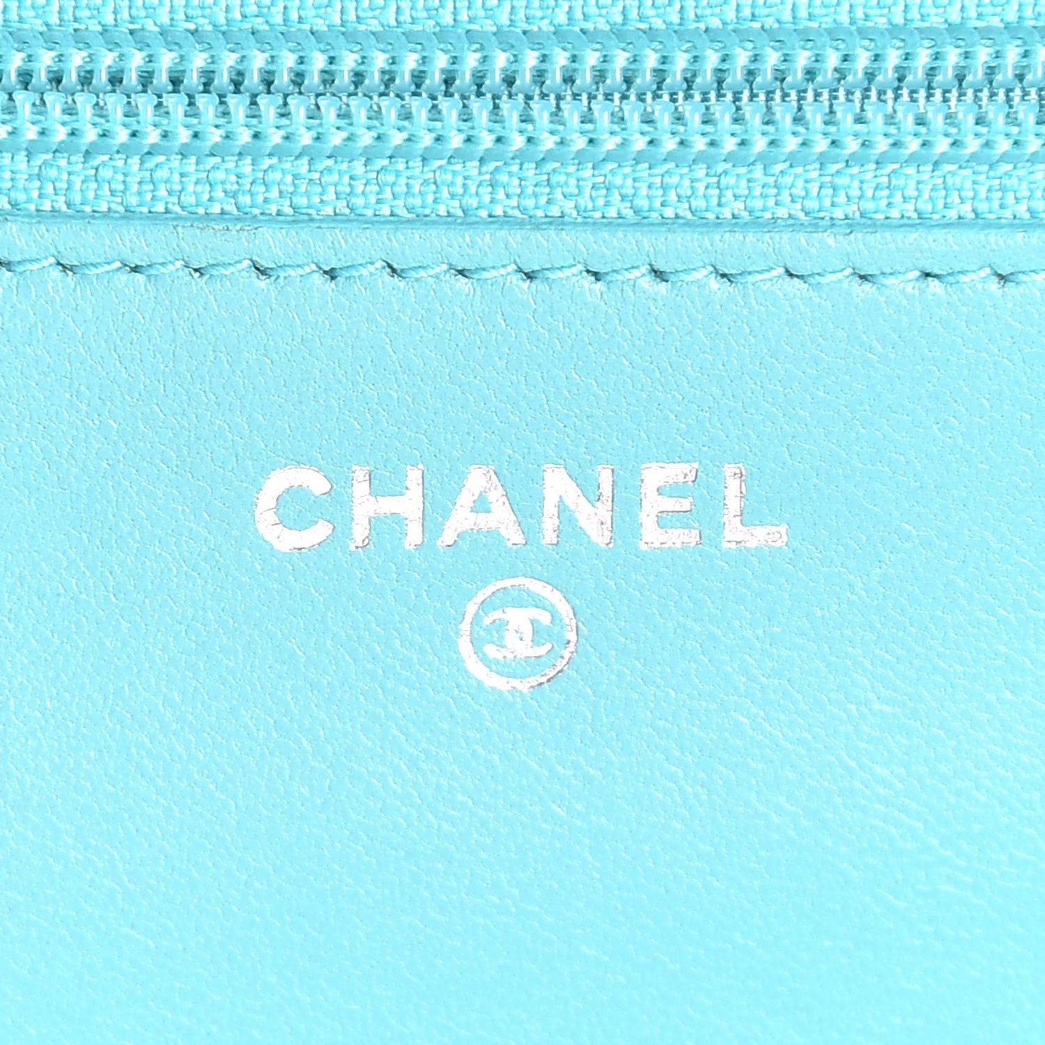 Chanel Lambskin Quilted Wallet On Chain WOC Turquoise 6 of 6