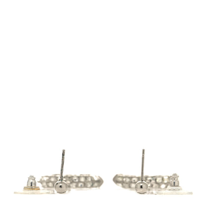 Chanel Baguette Crystal CC Drop Earrings Silver 3 of 3