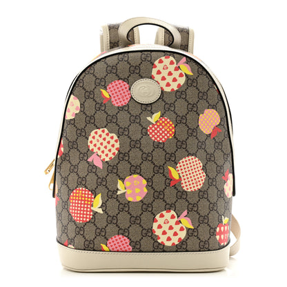 Gucci GG Supreme Monogram Les Pommes Small Retro Interlocking G Dome Backpack Beige Multicolor Mystic White 1 of 12