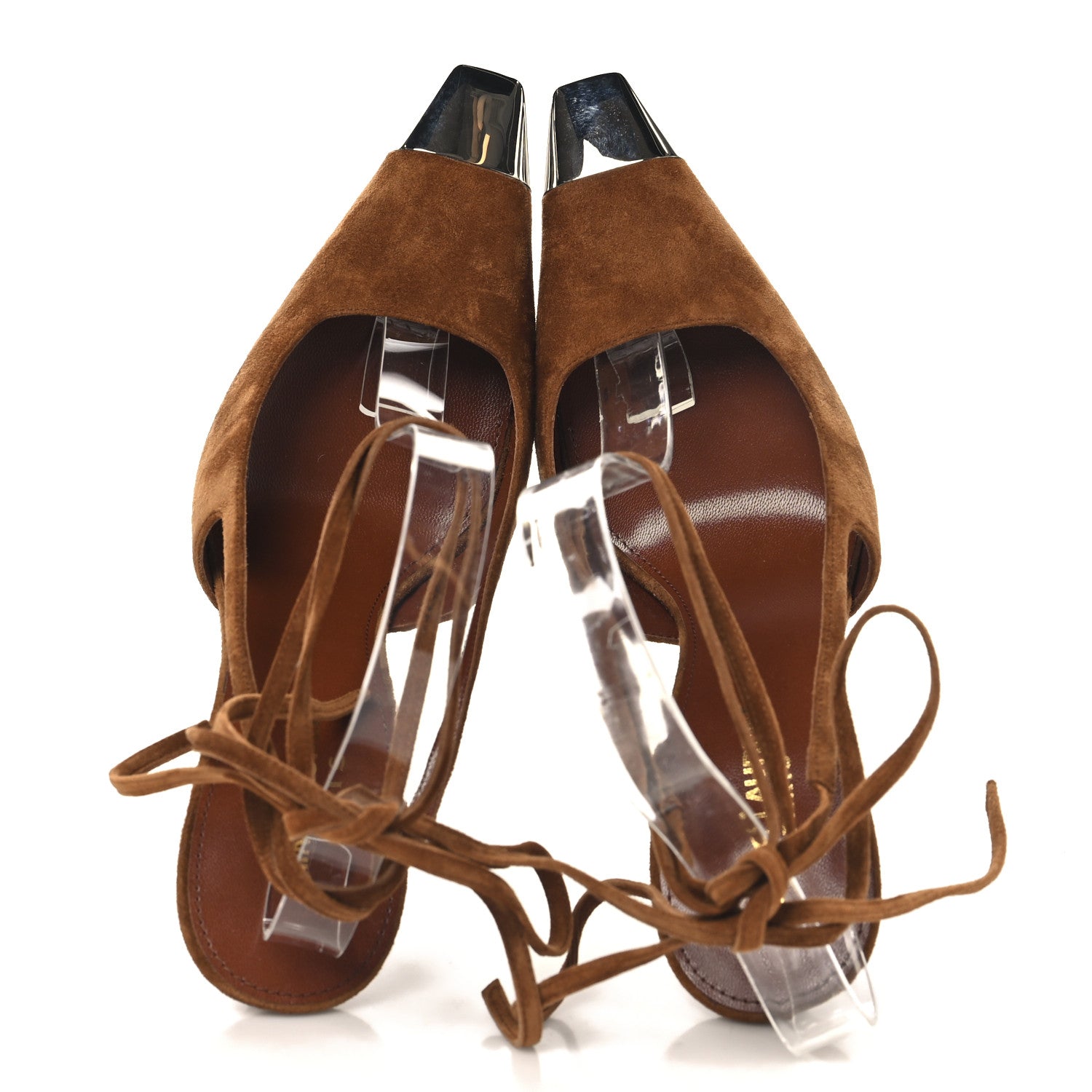 Saint Laurent Suede Blade 105 Slingback Pumps 39.5 Brown 2 of 9