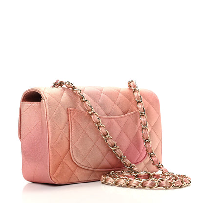 Chanel Metallic Lambskin Quilted Ombre Mini Rectangular Flap Pink 3 of 9