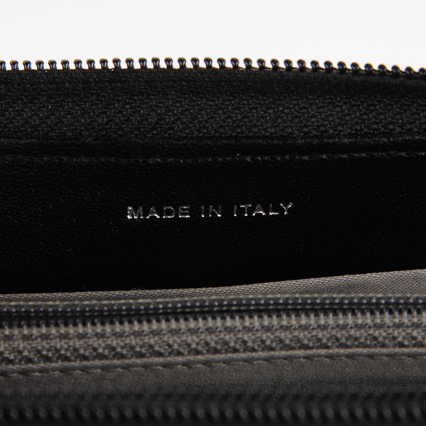 Patent Calfskin Lucky Symbols Zip Around Wallet Black