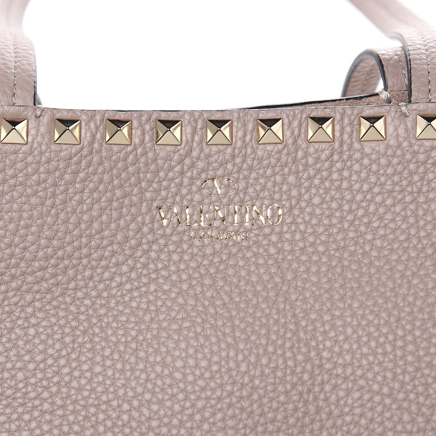 Valentino Garavani Grained Calfskin Rockstud Shoulder Tote Poudre 9 of 11