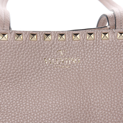 Valentino Garavani Grained Calfskin Rockstud Shoulder Tote Poudre 9 of 11