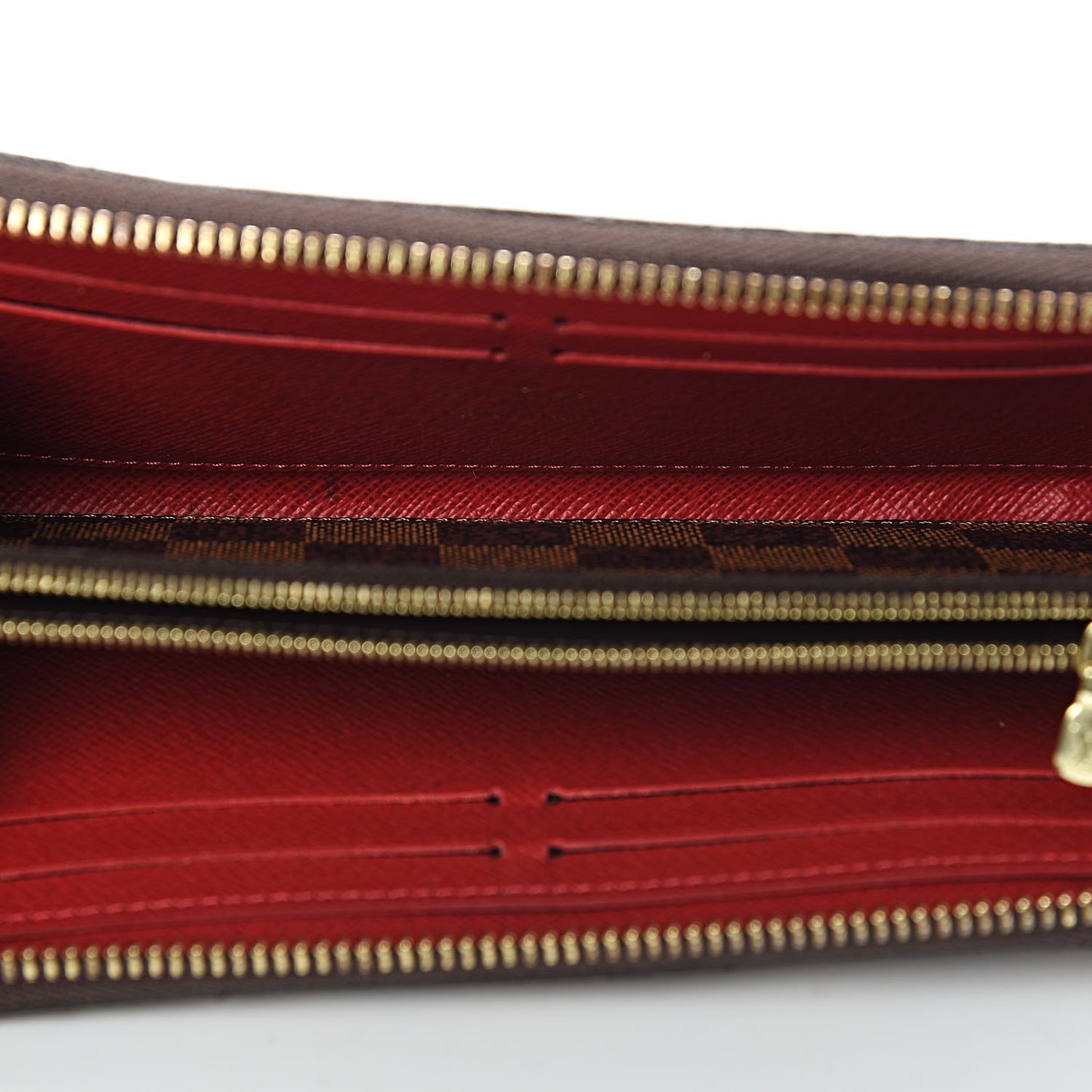 Damier Ebene Clemence Wallet Cherry